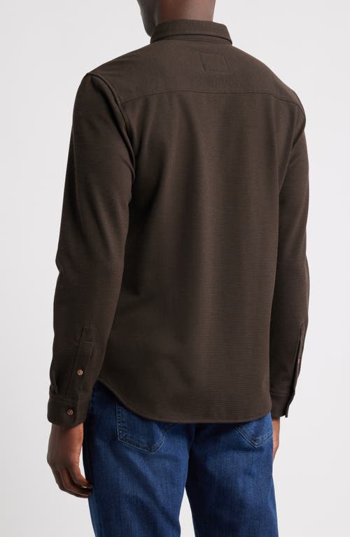 Rails Vincent Bird's Eye Knit Button-down Shirt In Brown