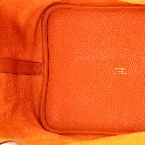 Pre-owned Hermes Hermes Picotin Lock Bag Clemence Mm In Orange