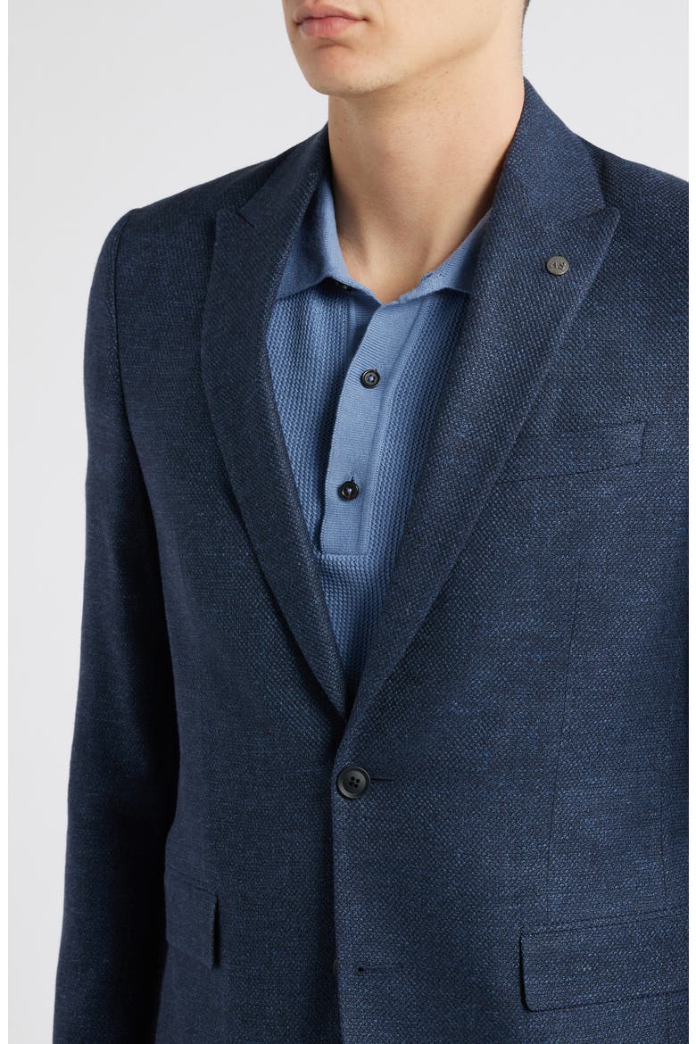Rawdon Slim Fit Stretch Wool & Linen Sport Coat, Alternate, color, NAVY