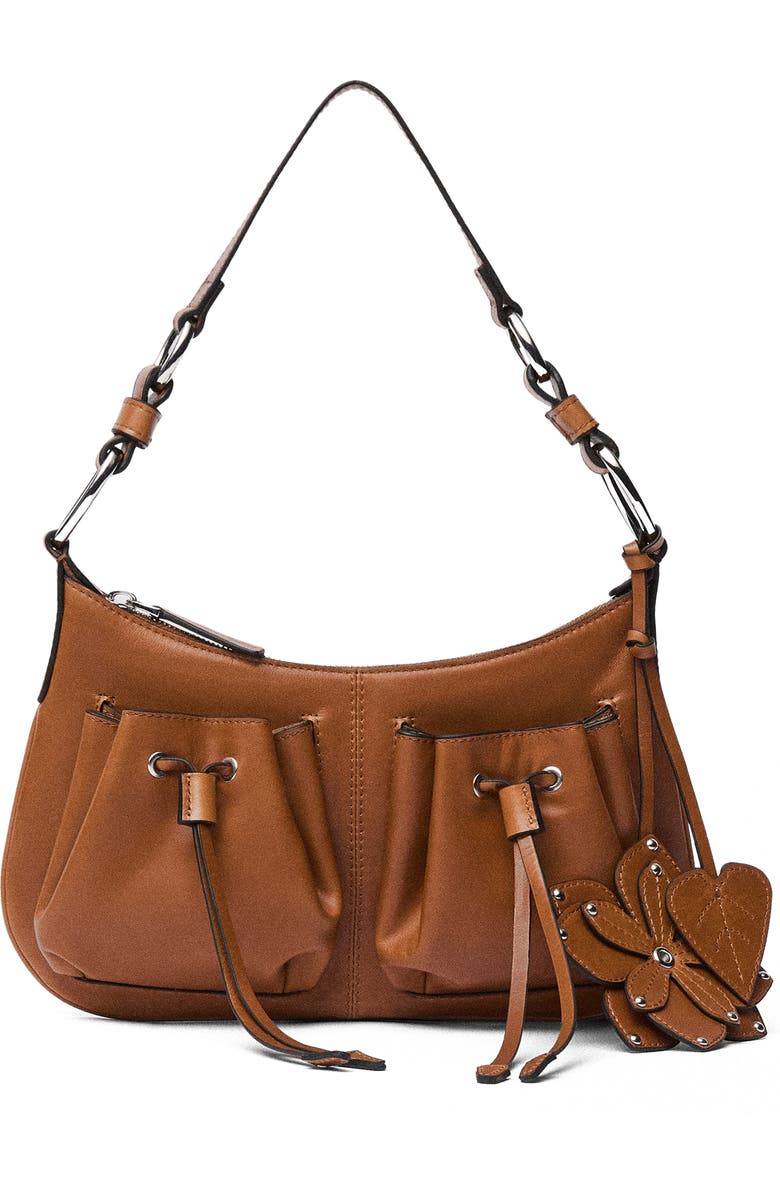 MANGO Leather Shoulder Bag, Main, color,