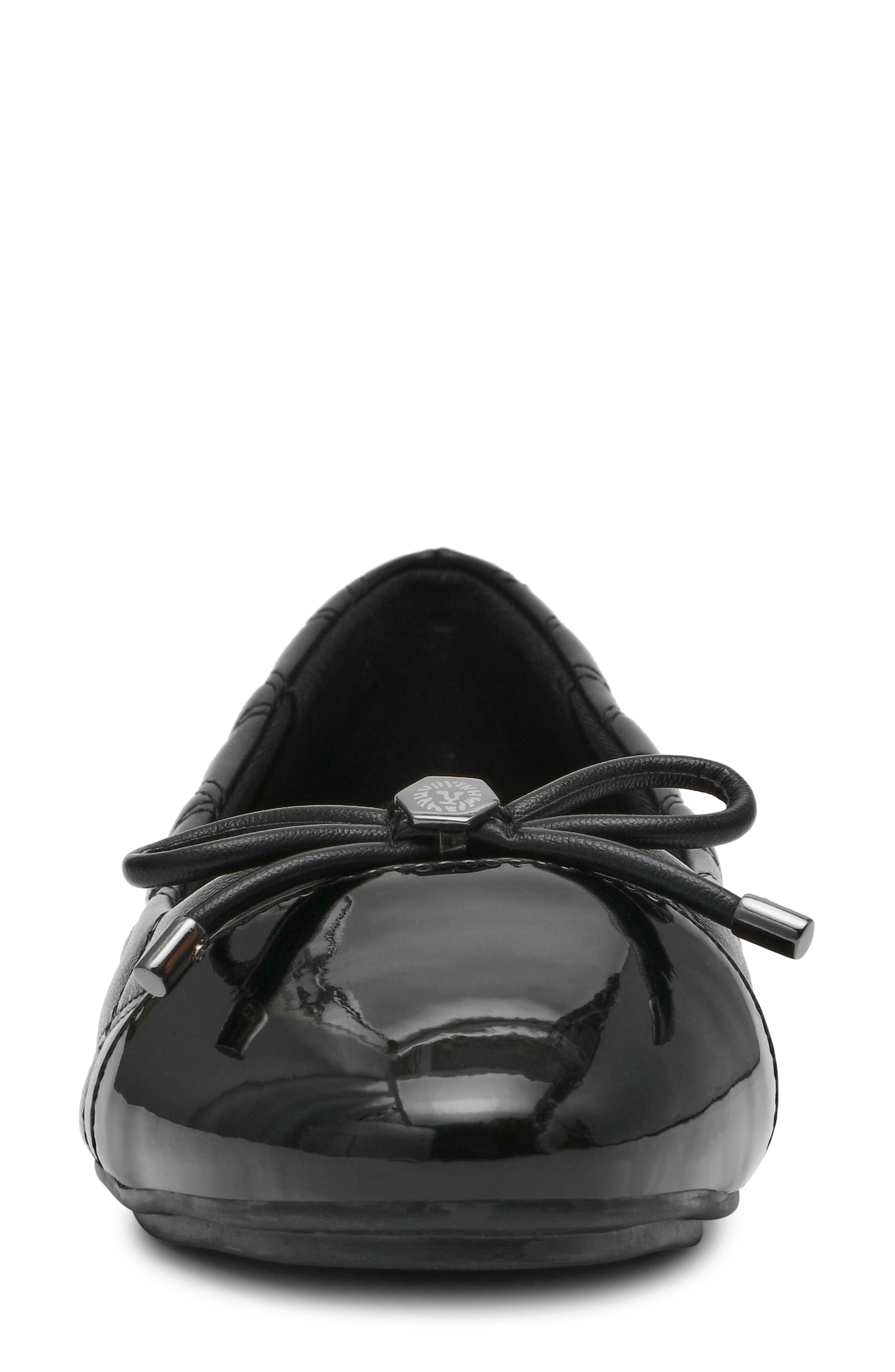 Anne Klein Leyton Cap Toe Ballet Flat, Alternate, color, Black Pu