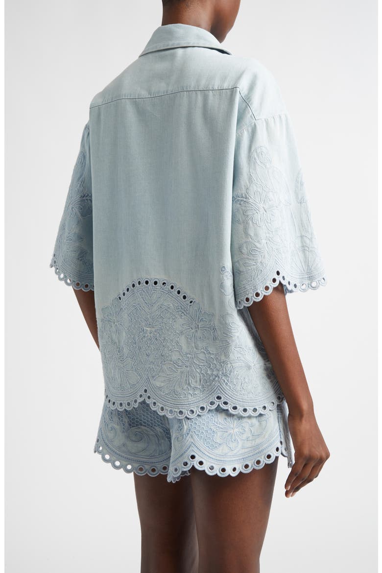Daylight Embroidered Denim Shirt, Alternate, color, ICE STORM