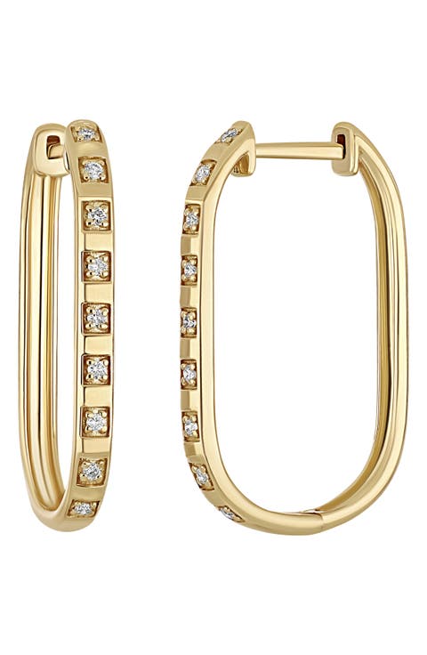 Kiera 18k Gold Diamond Hoop Earrings