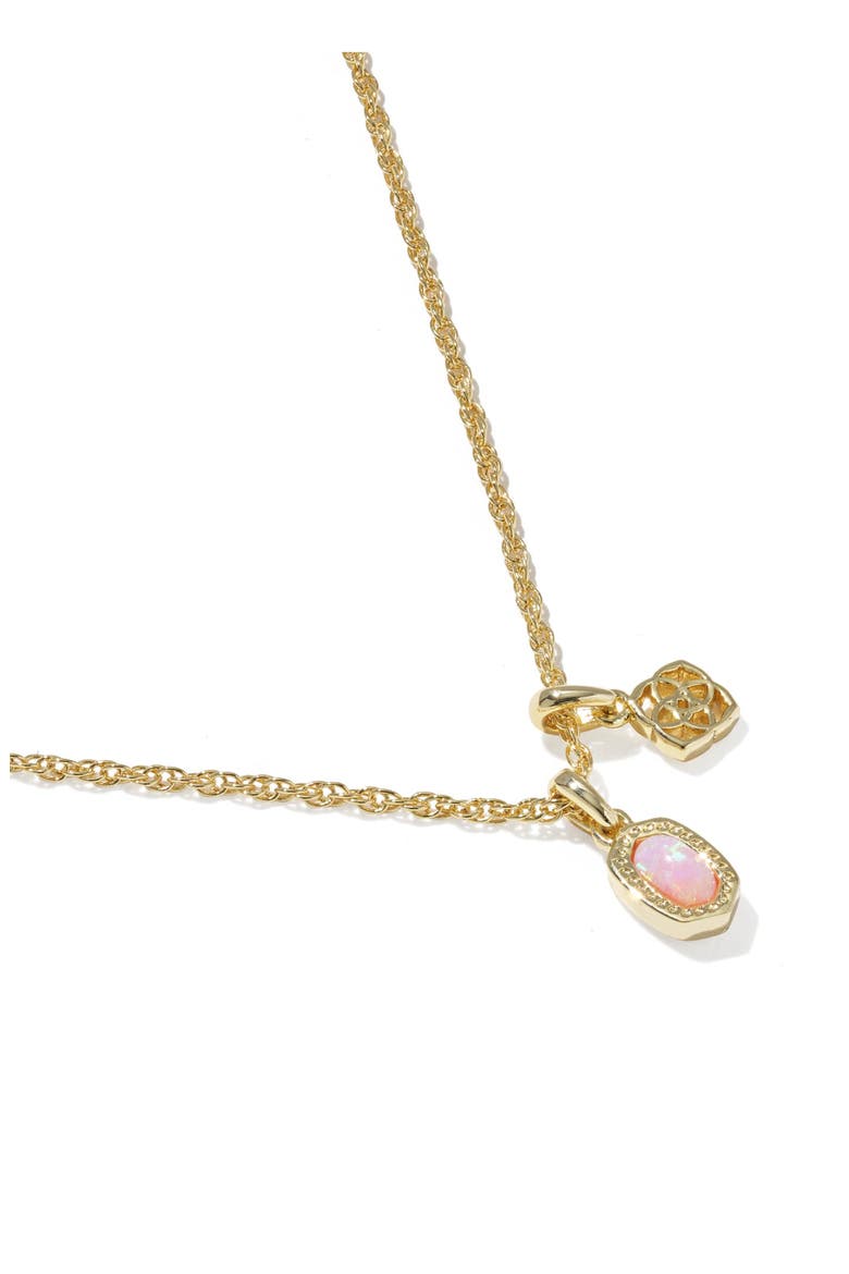 Mini Elisa Dira Lab Created Opal Pendant Necklace, Alternate, color, GOLD LIGHT PINK OPAL