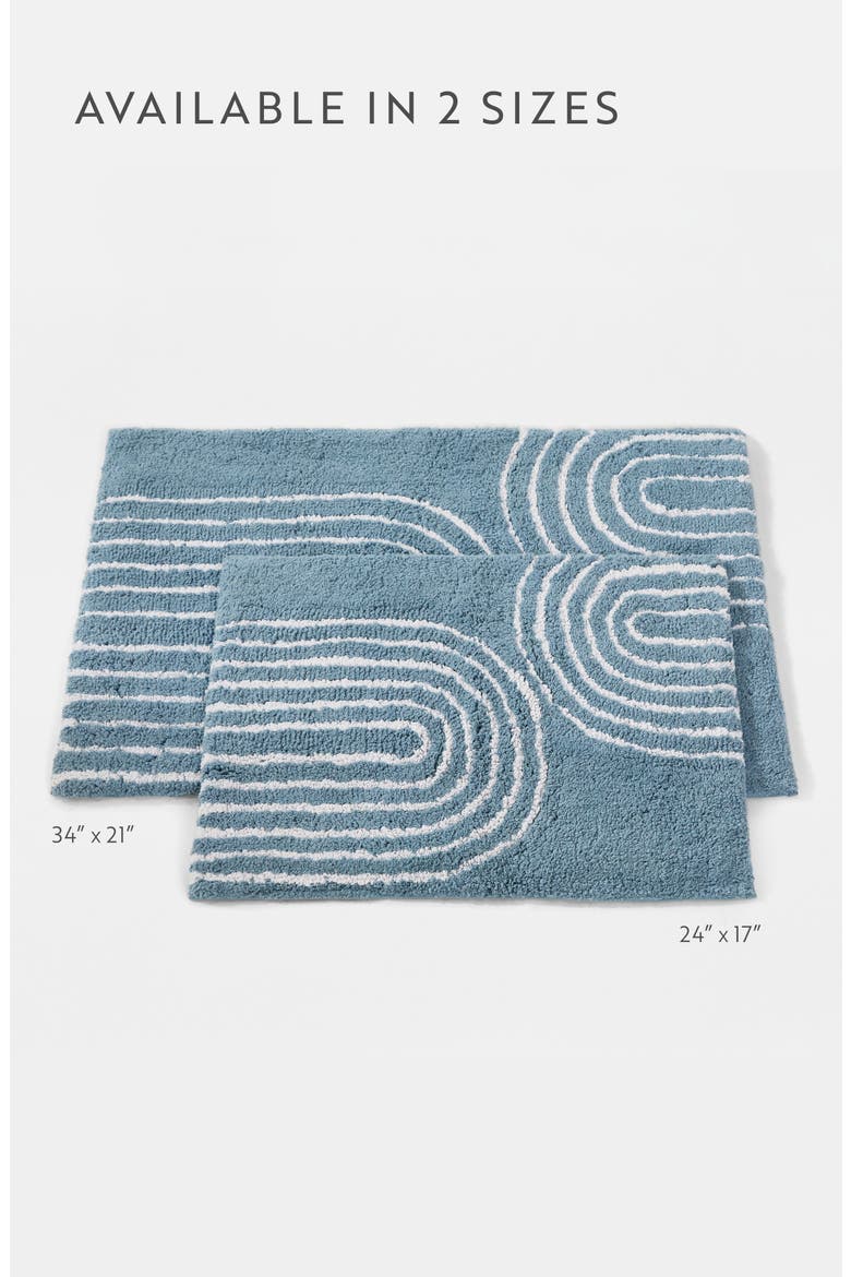 Arc Patterned Bath Mat, Alternate, color, LINEAR GEO LIGHT BLUE