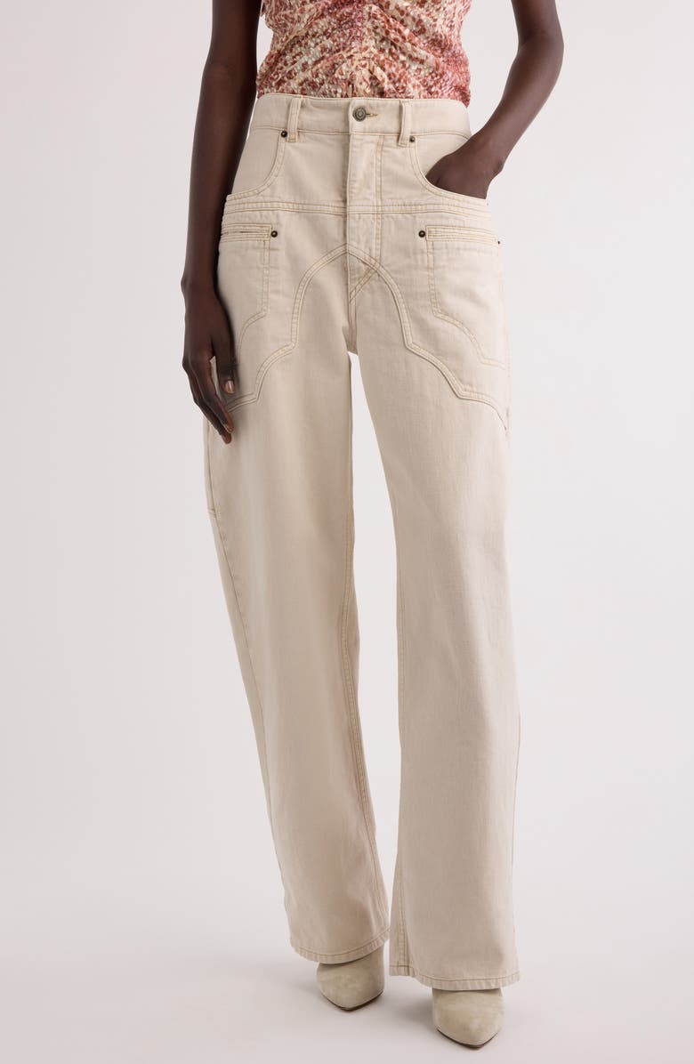 Isabel Marant Beryl Barrel Leg Jeans, Main, color, 