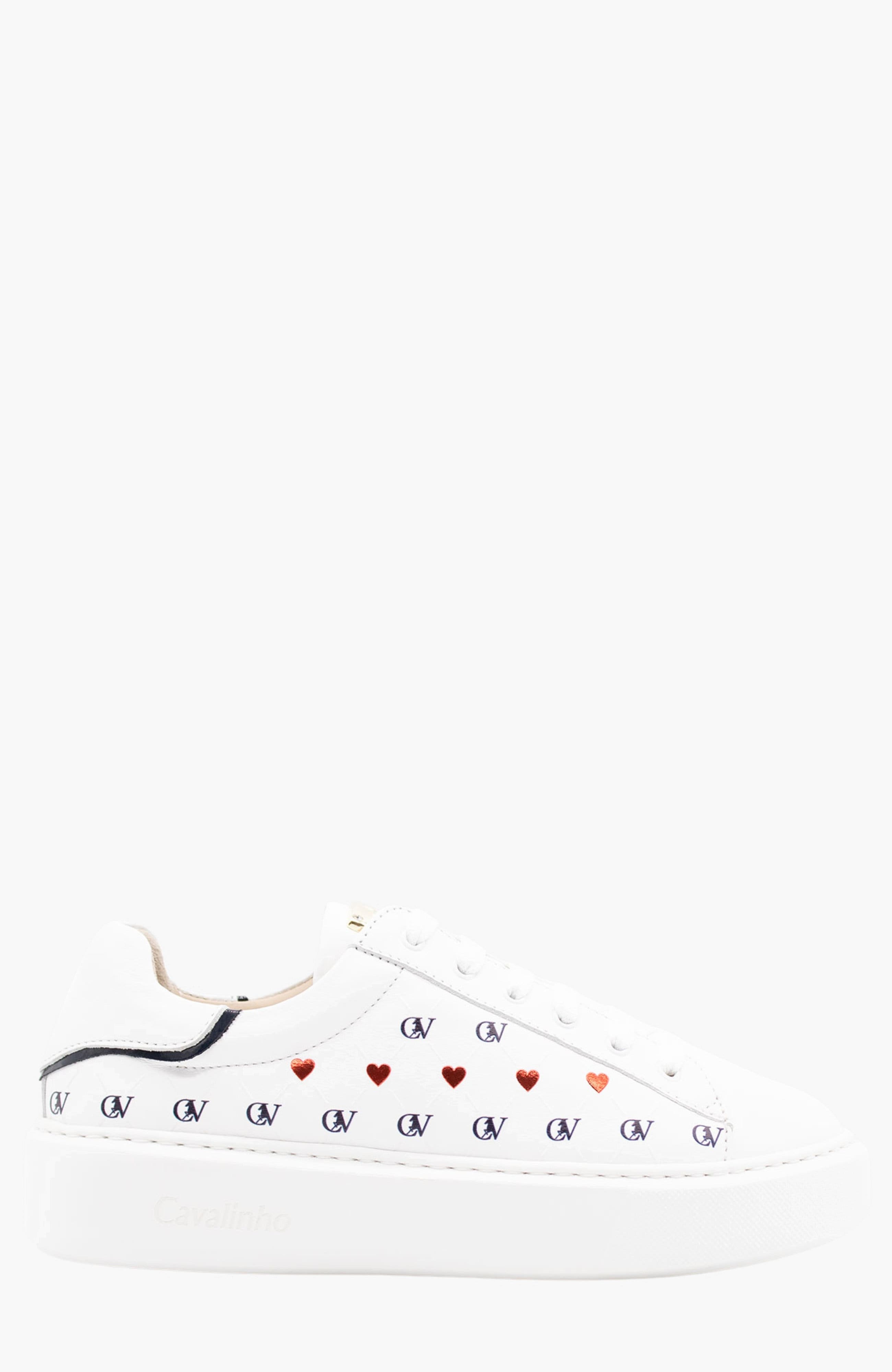 Love Yourself Leather Sneakers, Main, color, Navy / White / Red