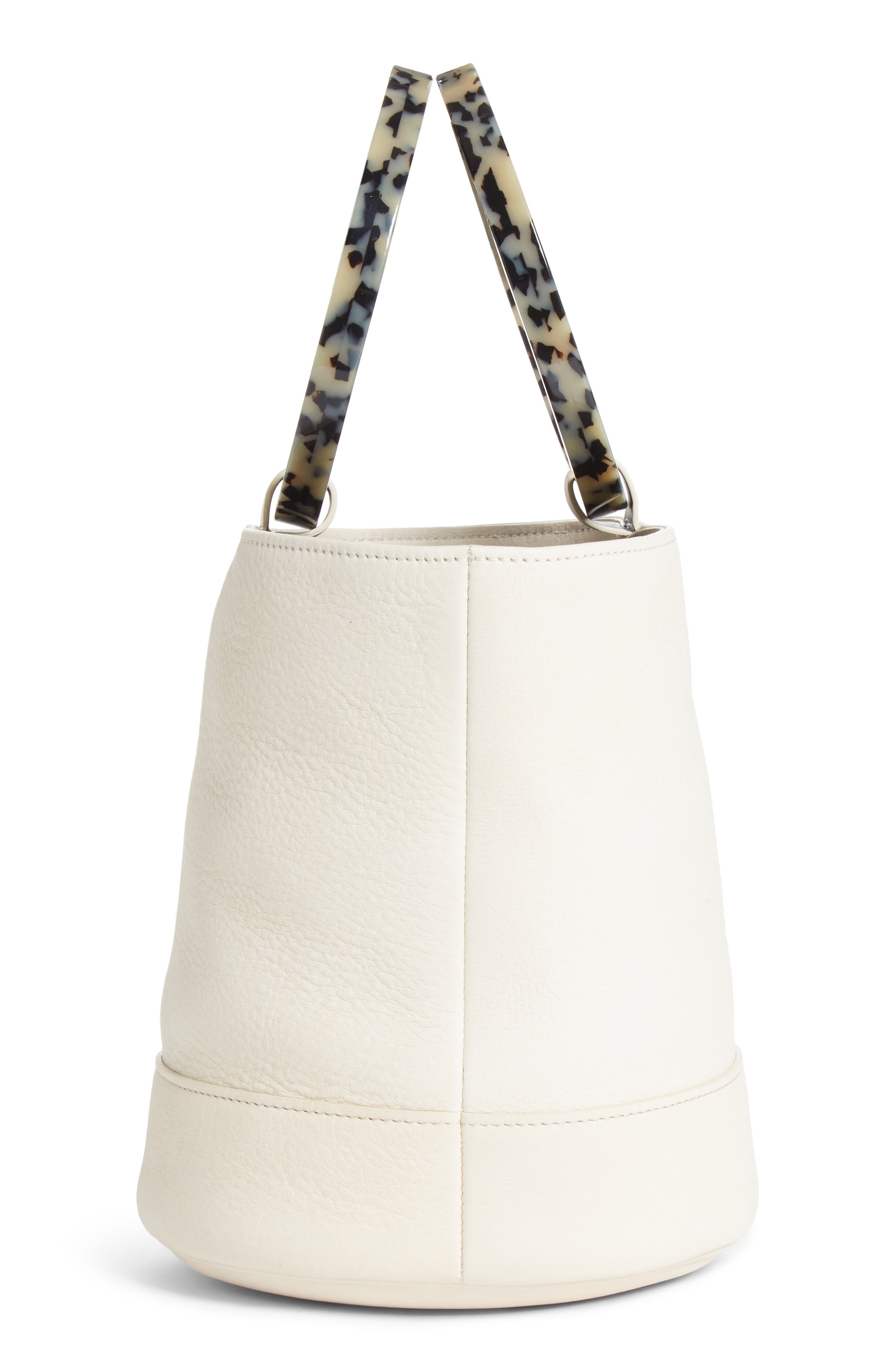Bonsai 20 Pebbled Leather Bucket Bag, Alternate, color, STONE WHITE
