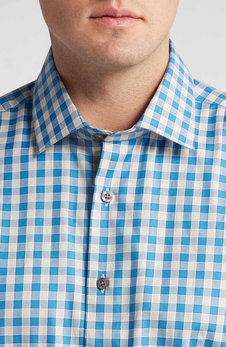 Scott Barber Exploded Check Cotton Button-Up Shirt, Alternate, color, 