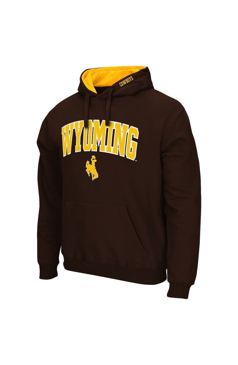 COLOSSEUM Men's Colosseum Brown Wyoming Cowboys Arch and Logo Pullover Hoodie, Alternate, color, Brown