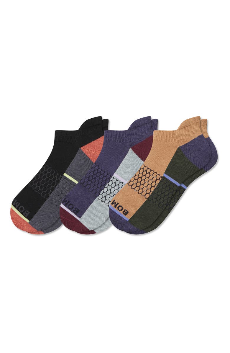 Bombas Assorted 3-Pack Stripe Ankle Socks, Main, color, 
