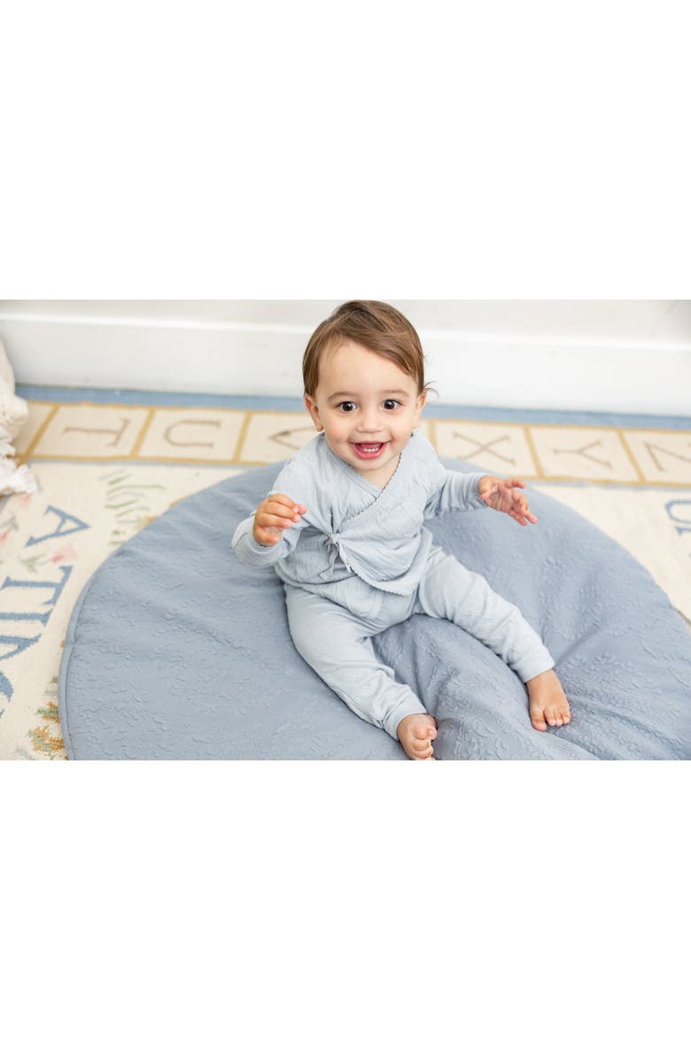 Bebe Bella Crinkled Jersey Wrap 2 Piece Long Sleeve Top and Pants Set, Alternate, color, White