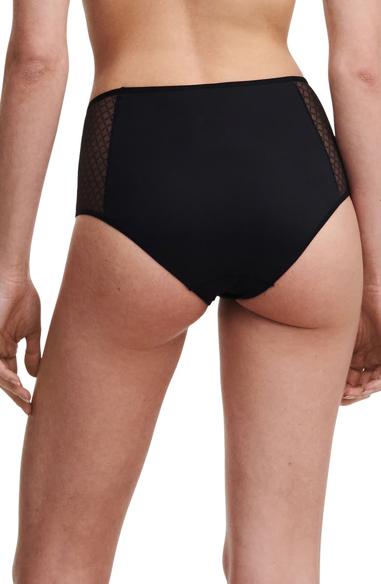 Chantelle Lingerie Norah Chic High Waist Full Briefs, Alternate, color, Black