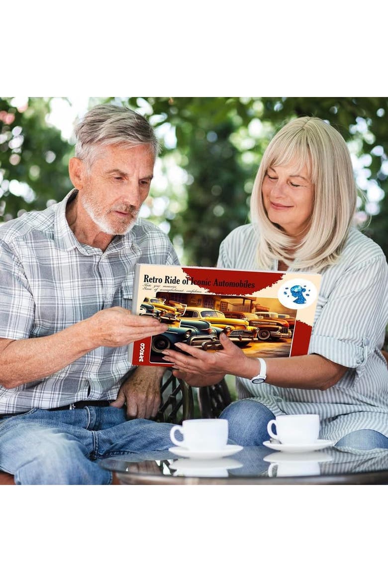 Dementia Puzzle Set for Adults - Large Piece Jigsaw Puzzles for Seniors, Alternate, color, Horses, dogs and cars