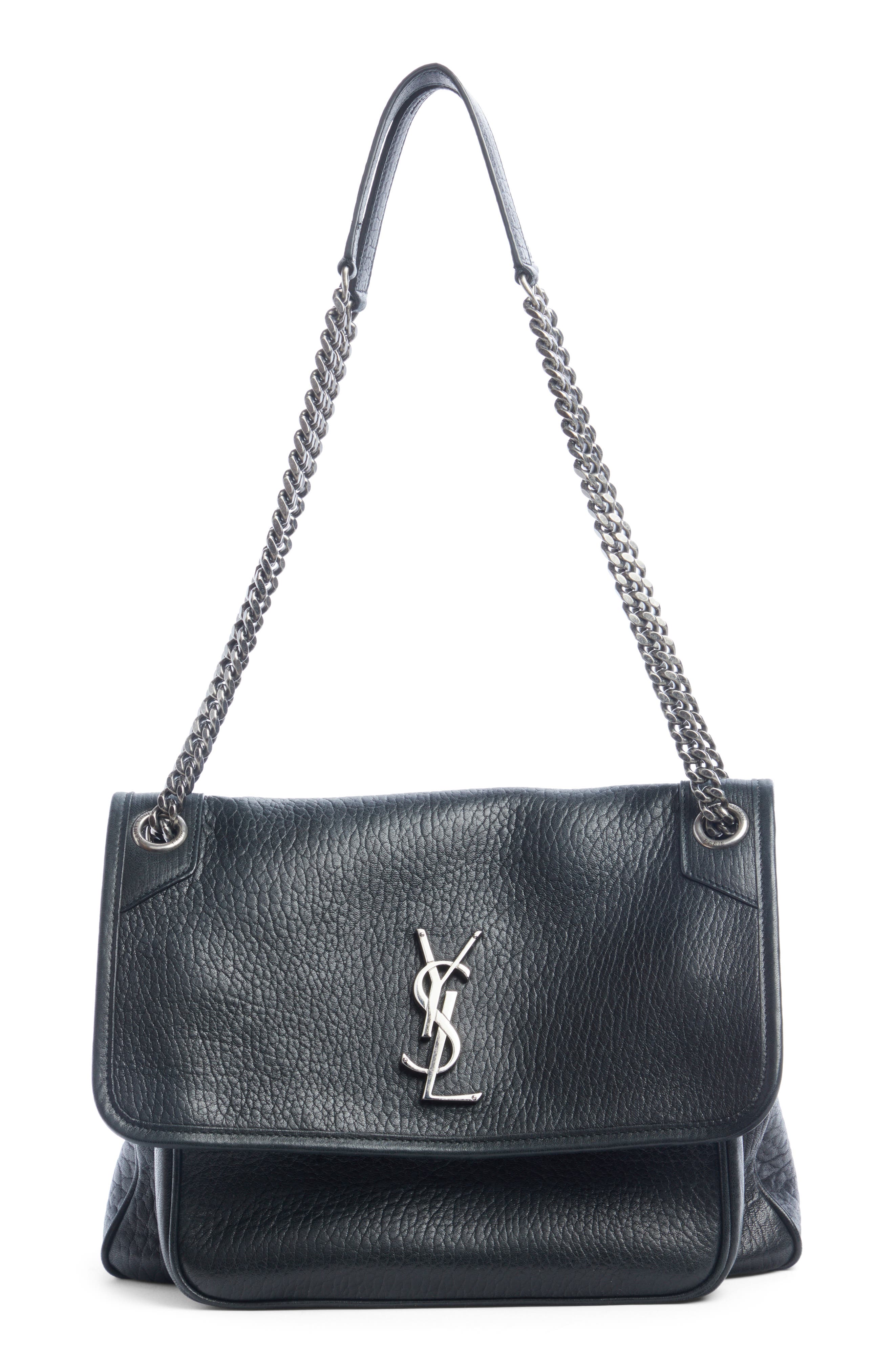 Saint Laurent Medium Niki Leather Shoulder Bag, Main, color, 