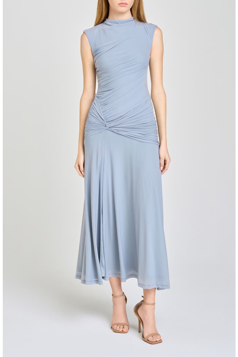 Sarielle Ruched Midi Dress, Main, color, SLATE