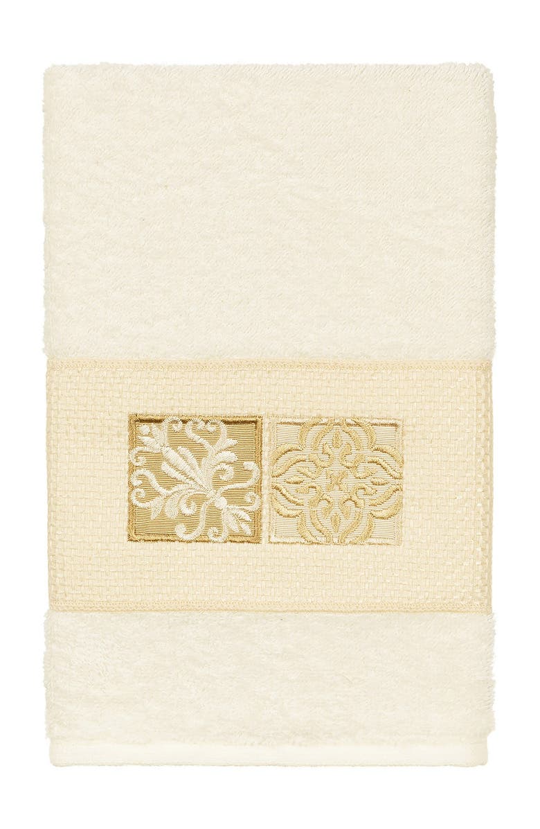 Linum Home Textiles Vivian Embellished Hand Towel - Cream, Main, color, Cream