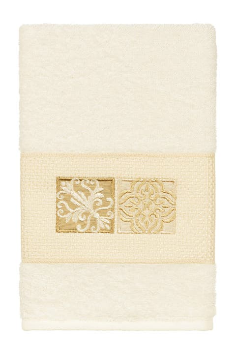 Vivian Embellished Hand Towel - Cream