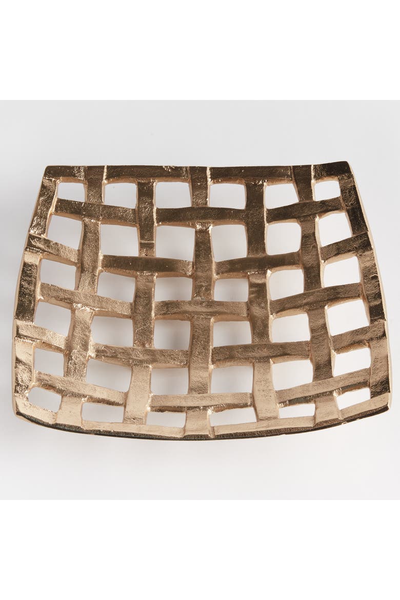 Lopa Decorative Square Tray, Alternate, color, Gold