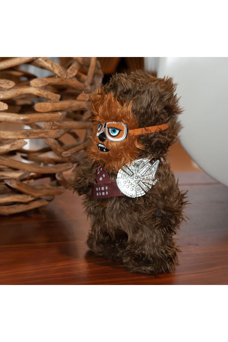 Star Wars Chewbacca Interactive Walk N' Roar | Moves & Makes Noise | 12" Plush w/ Millennium Falcon Pin, Alternate, color, Brown