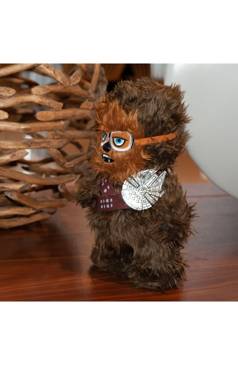 Toynk Star Wars Chewbacca Interactive Walk N' Roar | Moves & Makes Noise | 12" Plush w/ Millennium Falcon Pin, Alternate, color, Brown