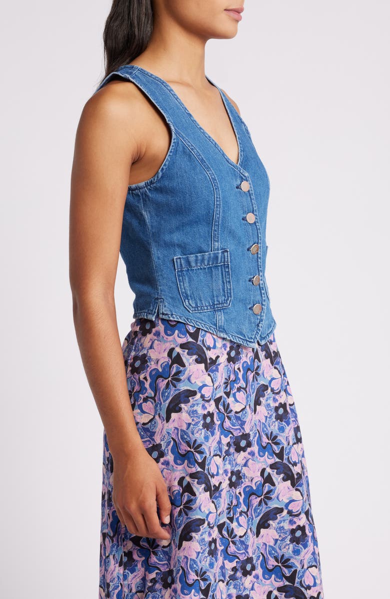 Marine Layer Daisy Denim Vest, Alternate, color, 