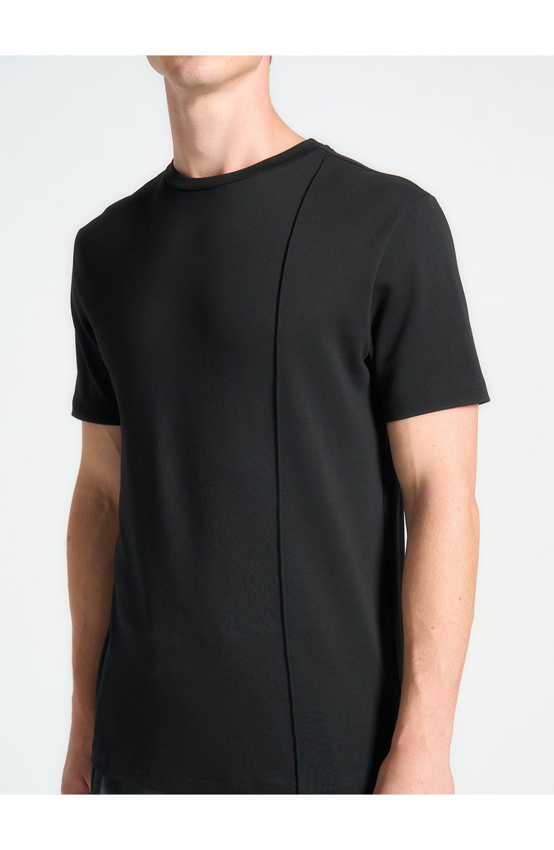 Manière De Voir Regular Fit Cotton T-Shirt with Pintuck, Alternate, color, Black