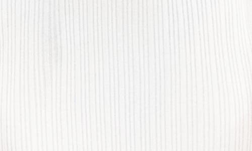 Nina Leonard Sheer Stripe Bodycon Sweater Dress In Ivory