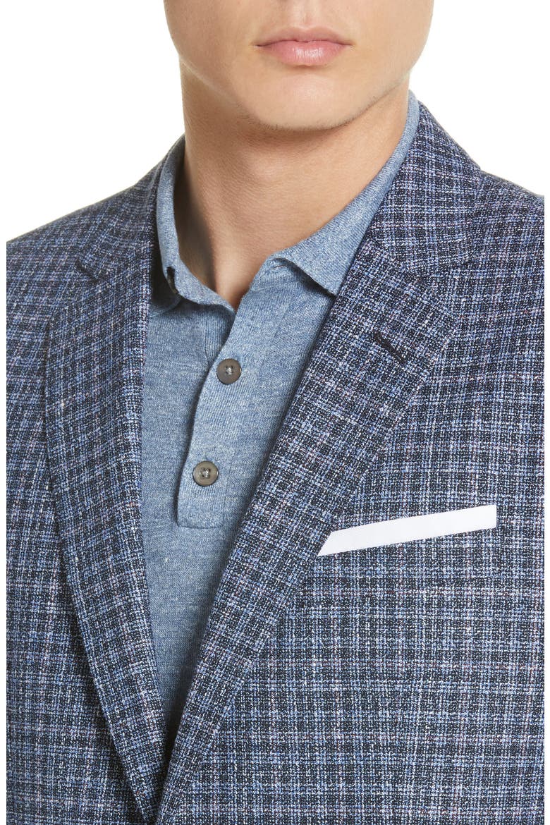 Hugo Boss Hutson Plaid Wool Blend Sport Coat, Alternate, color, DARK BLUE