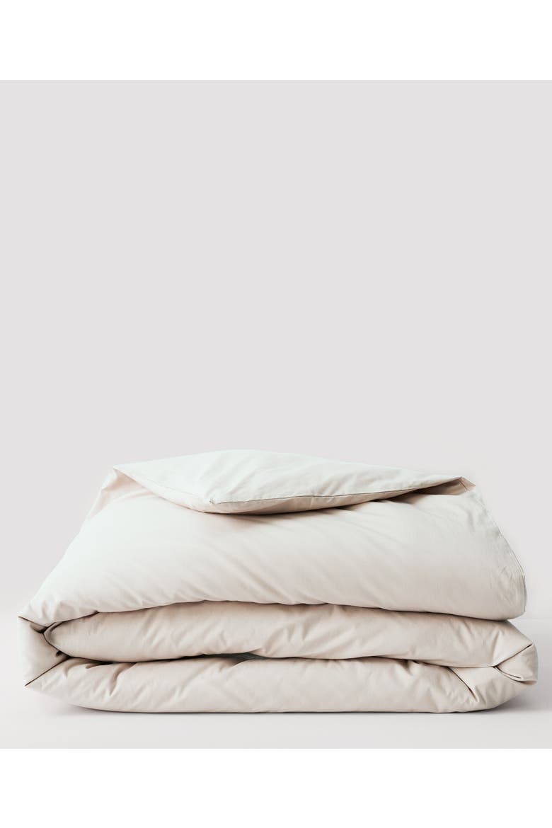 Organic Cotton Organic Cool-Air Percale Duvet Cover, Main, color, Bone