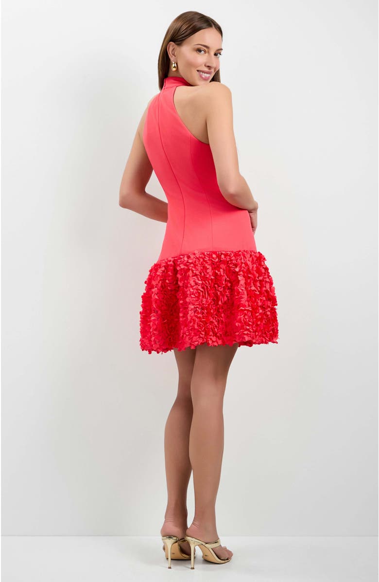 Trina Turk Tibaldi 3D Floral Mini Dress, Alternate, color, Corso Coral