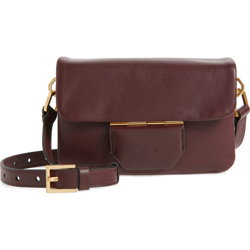 Allsaints Jupiter Leather Crossbody Bag In Red