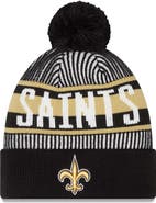 New Era Men's New Era Black New Orleans Saints Striped Cuffed Knit Hat with Pom