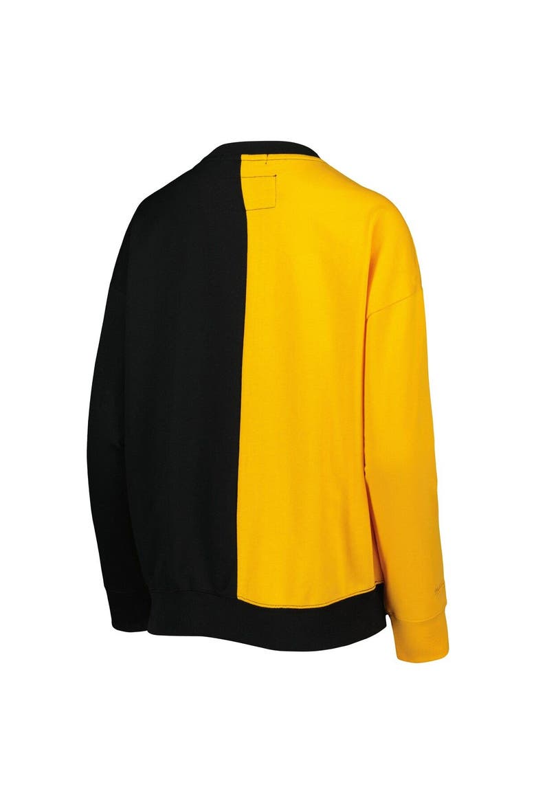 Women's Mitchell & Ness Black/Gold Pittsburgh Steelers Big Face Pullover Sweatshirt, Alternate, color, Gold