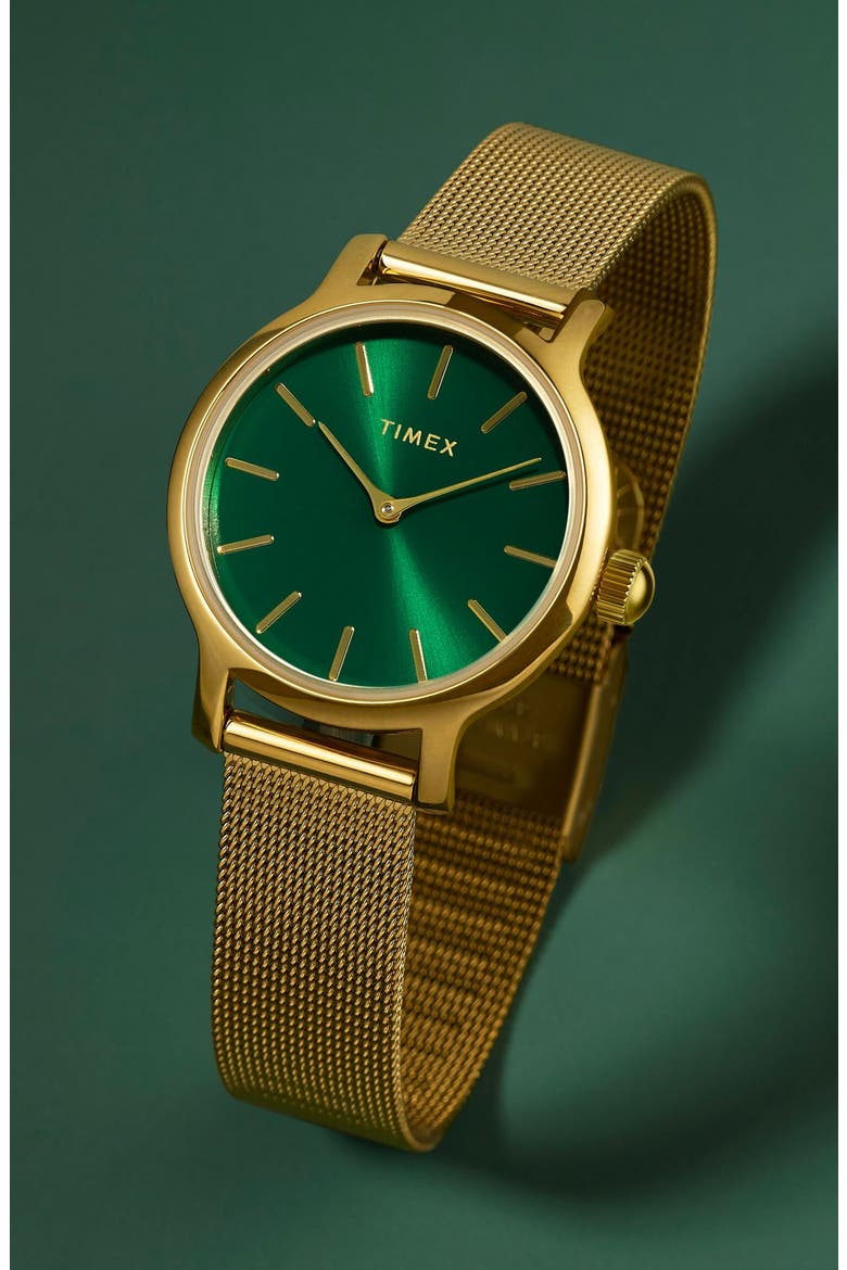 Transcend Mesh Strap Watch, 31mm, Alternate, color, GOLD