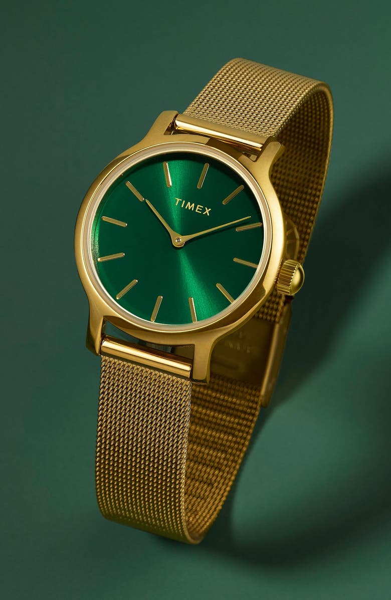 Timex<sup>®</sup> Transcend Mesh Strap Watch, 31mm, Alternate, color, Gold