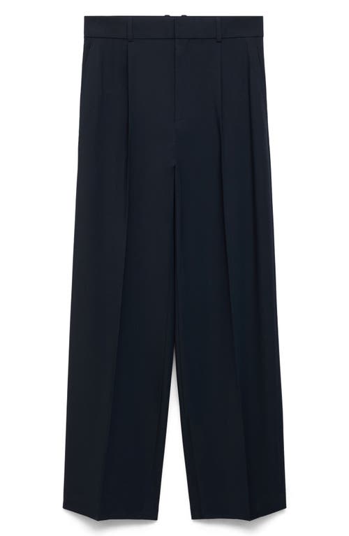 Mango Pleated Wide Leg Pants In Brown