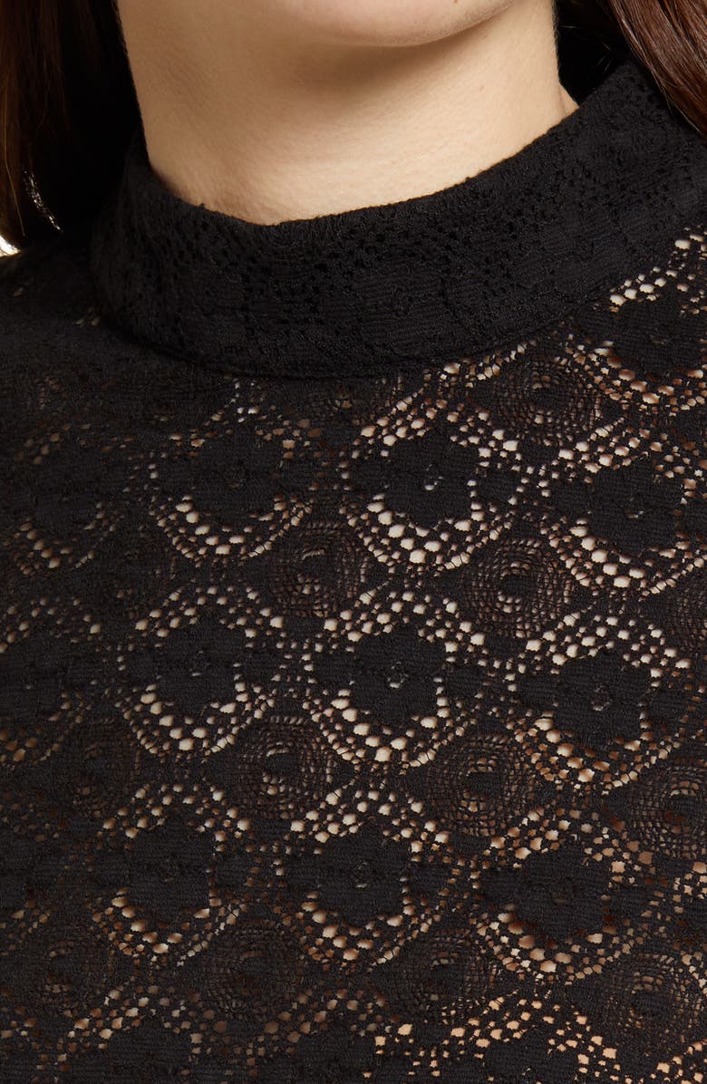 Treasure & Bond Semisheer Mock Neck Long Sleeve Lace Blouse, Alternate, color,