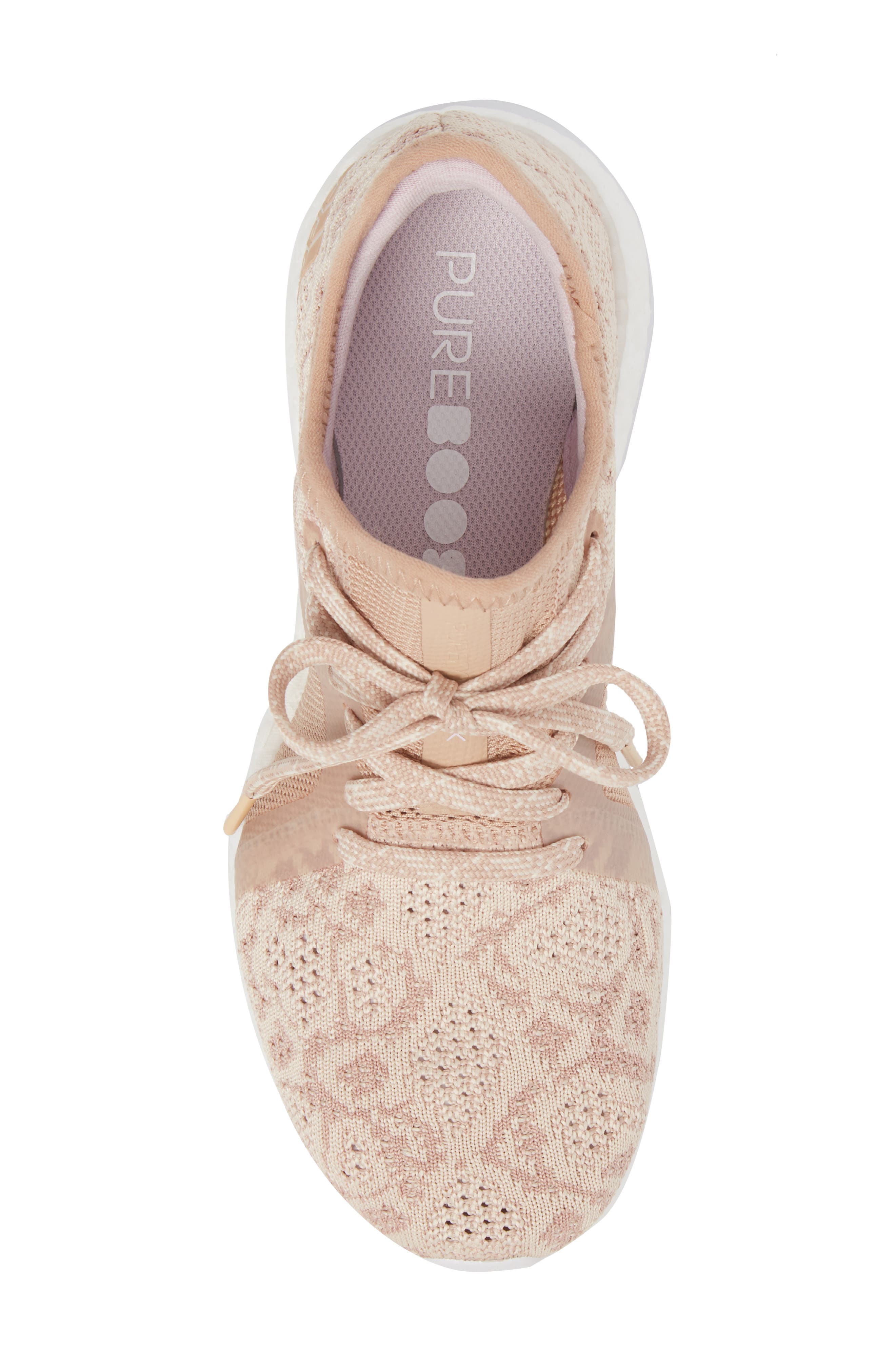 PureBoost X Element Knit Running Shoe, Alternate, color, ASH PEARL/ ASH PEARL
