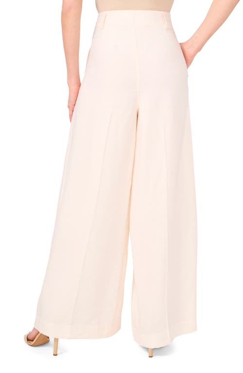 Cece Pleated High Waist Wide Leg Pants In Neutral