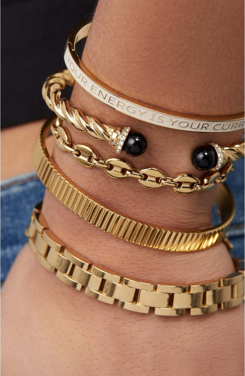 Alex and Ani Your Energy Is Your Currency Hinge Bangle Bracelet, Alternate, color, Gold