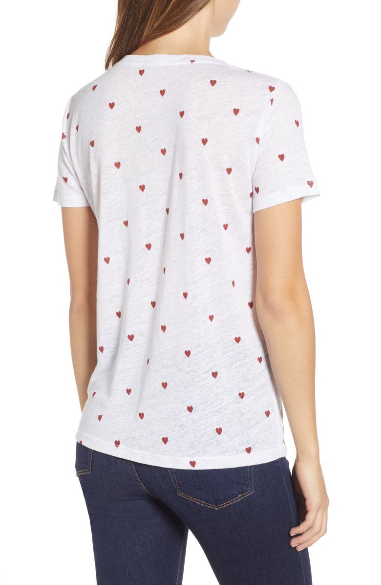 Rails Cara Heart Print Tee, Alternate, color, 