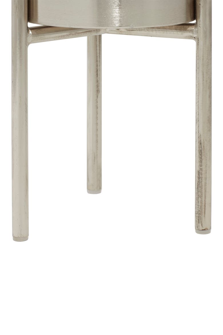 Silvertone Metal Contemporary Planter with Removable Stand - Set of 3, Alternate, color, SILVER