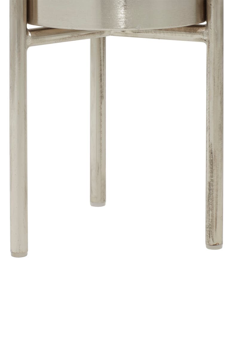 WILLOW ROW Silvertone Metal Contemporary Planter with Removable Stand - Set of 3, Alternate, color, 