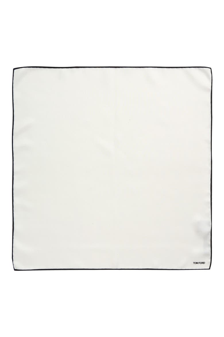 Classic Mulberry Silk Pocket Square, Alternate, color, WHITE