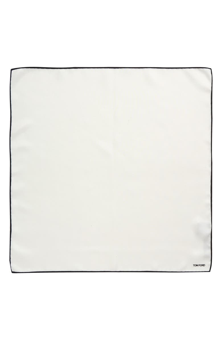 TOM FORD Classic Mulberry Silk Pocket Square, Alternate, color, White