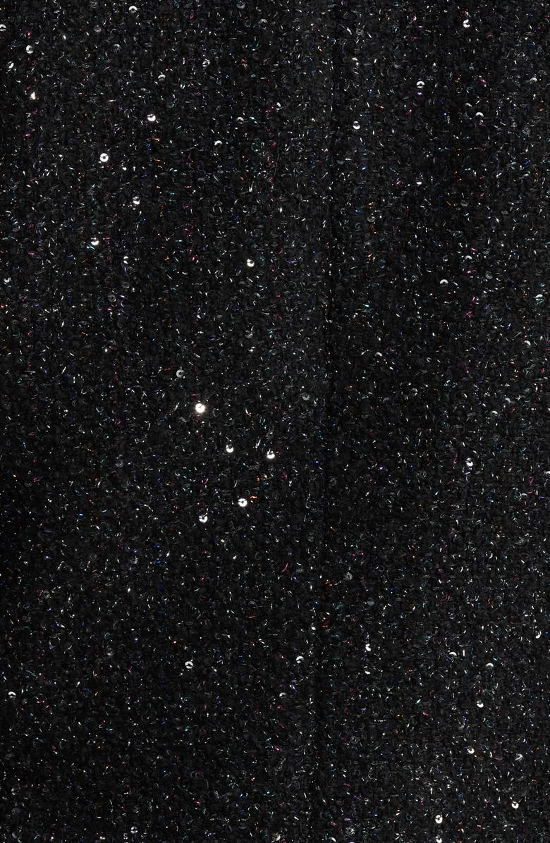 Emporio Armani Metallic Tweed Blazer, Alternate, color, Solid Black