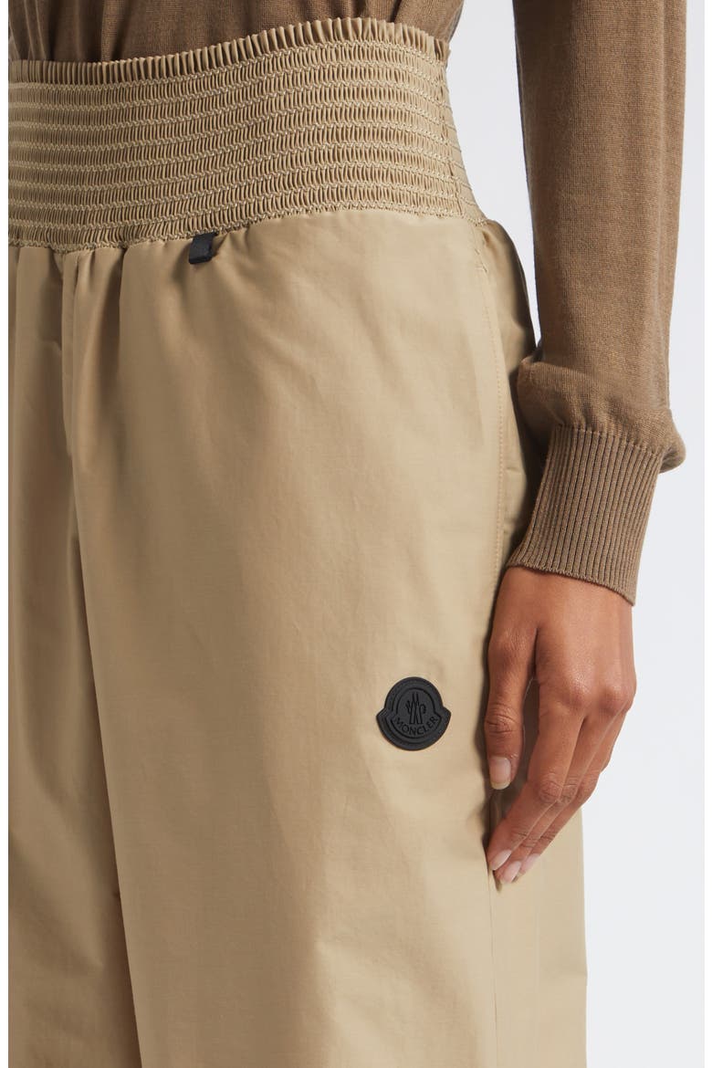 Smocked Waist Track Pants, Alternate, color, BEIGE