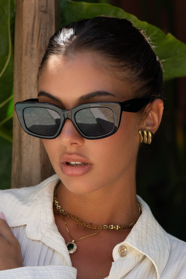 Beatrix Cat Eye Sunglasses, Alternate, color, Black