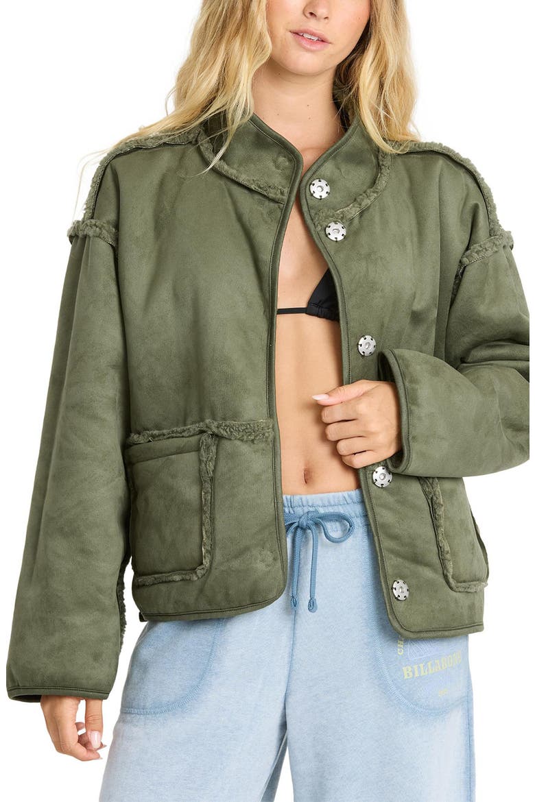 Camper Reversible High-Pile Fleece Jacket, Alternate, color, CANTEEN